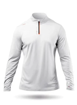 Mens Uvactive High Collar 1/4 Zip Top - White