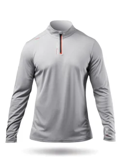 Mens Uvactive High Collar 1/4 Zip Top - Grey
