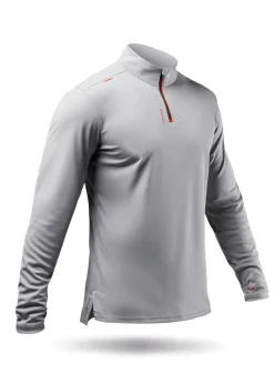 Mens Uvactive High Collar 1/4 Zip Top - Grey