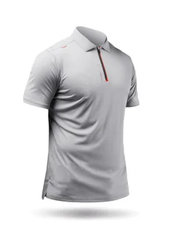 Mens Uvactive Zip Sports Polo - Grey