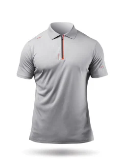 Mens Uvactive Zip Sports Polo - Grey