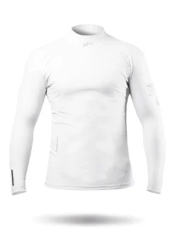 Mens White Eco Spandex Long Sleeve Top