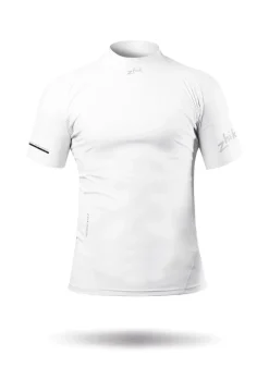 Mens White Eco Spandex Short Sleeve Top