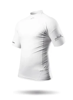 Mens White Eco Spandex Short Sleeve Top