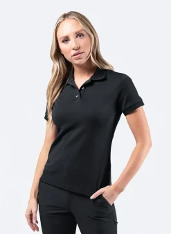 Womens Pima Cotton Polo - Black