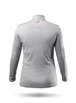 Womens Uvactive High Collar 1/4 Zip Top - Grey