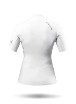 Womens White Eco Spandex Short Sleeve Top