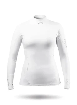 Womens White Eco Spandex Long Sleeve Top